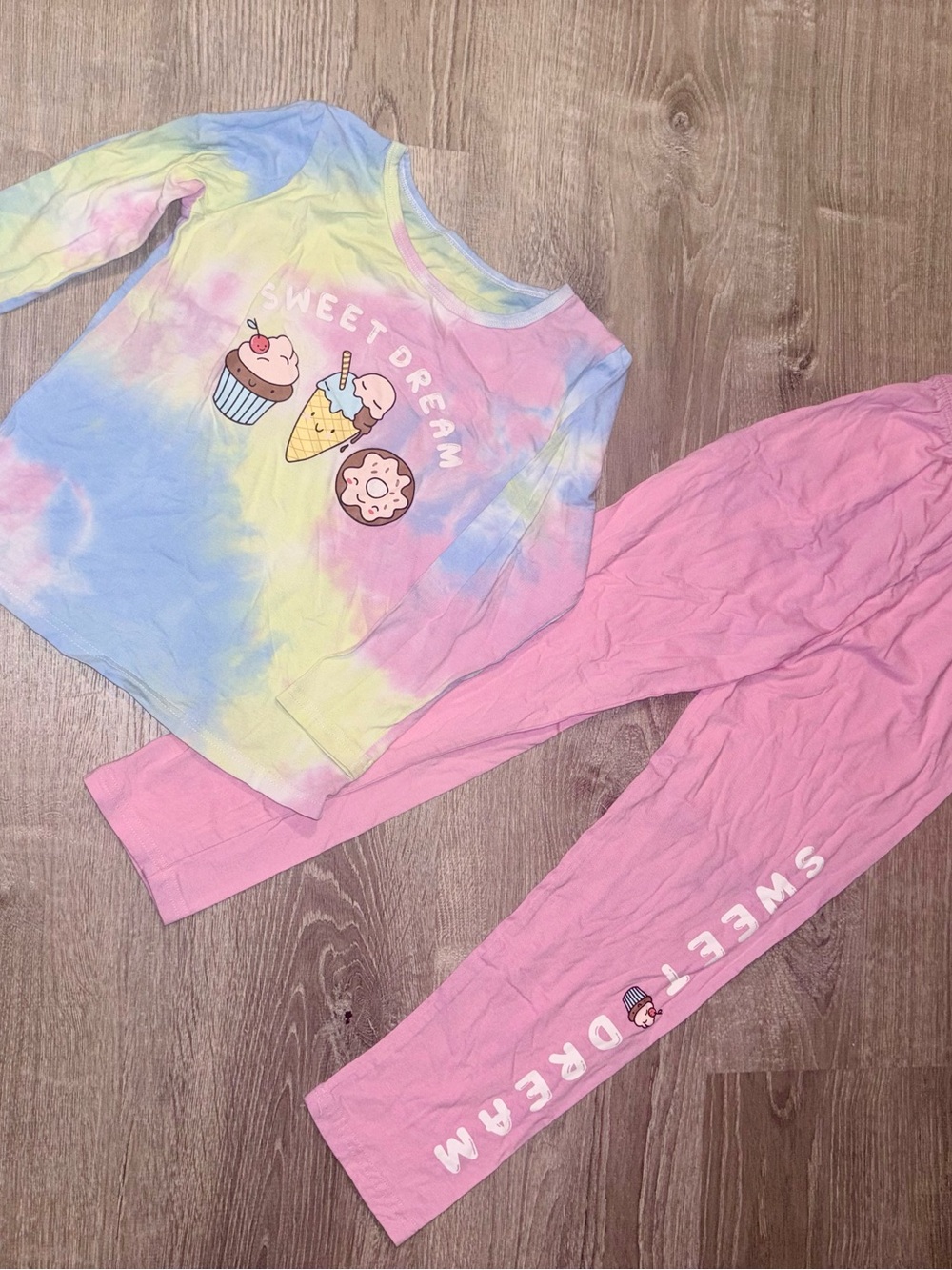 Sweet Dream Tie-Dye & Pink Kids Pajama Set